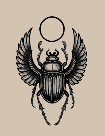 Scarab tattoo design (artist unknown)