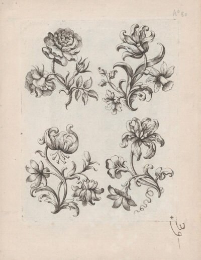 Series of Small Flower Motifs, Plate 4 by Paul Androuet Ducerceau (French, 1623–1710). Harris Brisbane Dick Fund, 1951. The Met Collection
