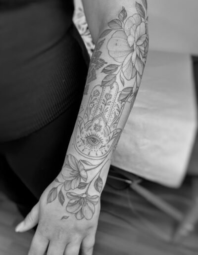 Sleeve with hamsa by Jaclyn Park @art.byjaclyn