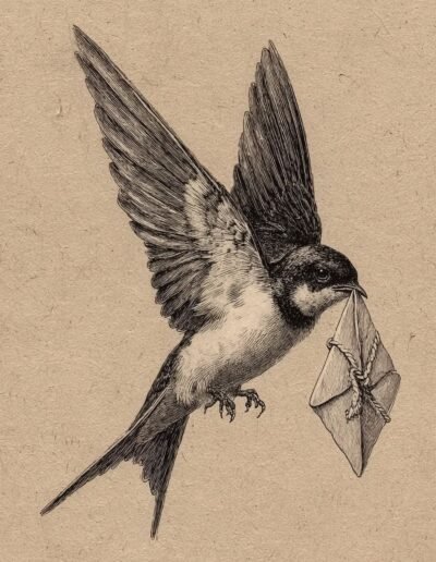 Swallow messenger (artist unknown)