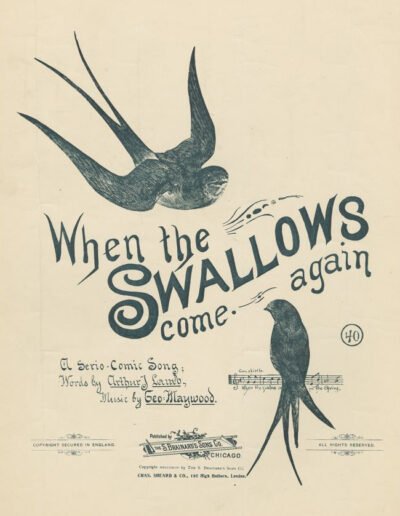 Swallow sheet music covers (many types)