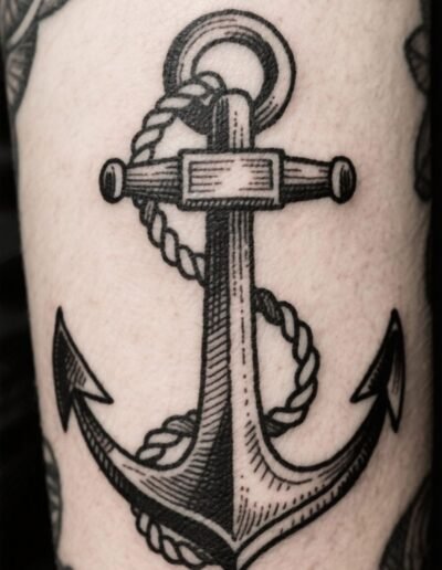 Traditional anchor tattoo (artist unknown) via Pinterest