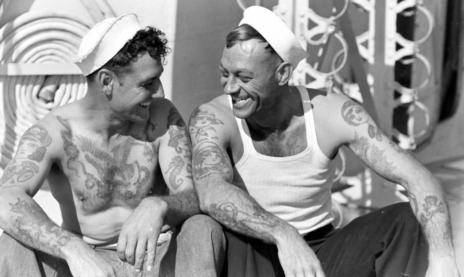 U.S. sailors showing off their numerous tattoos, 1940. Thomas D Mcavoy, The LIFE Picture Collection, Getty Images