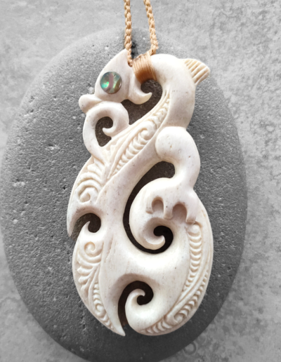 Whalebone Manaia Guardian Pendant by Alex Sands via Kura Auckland